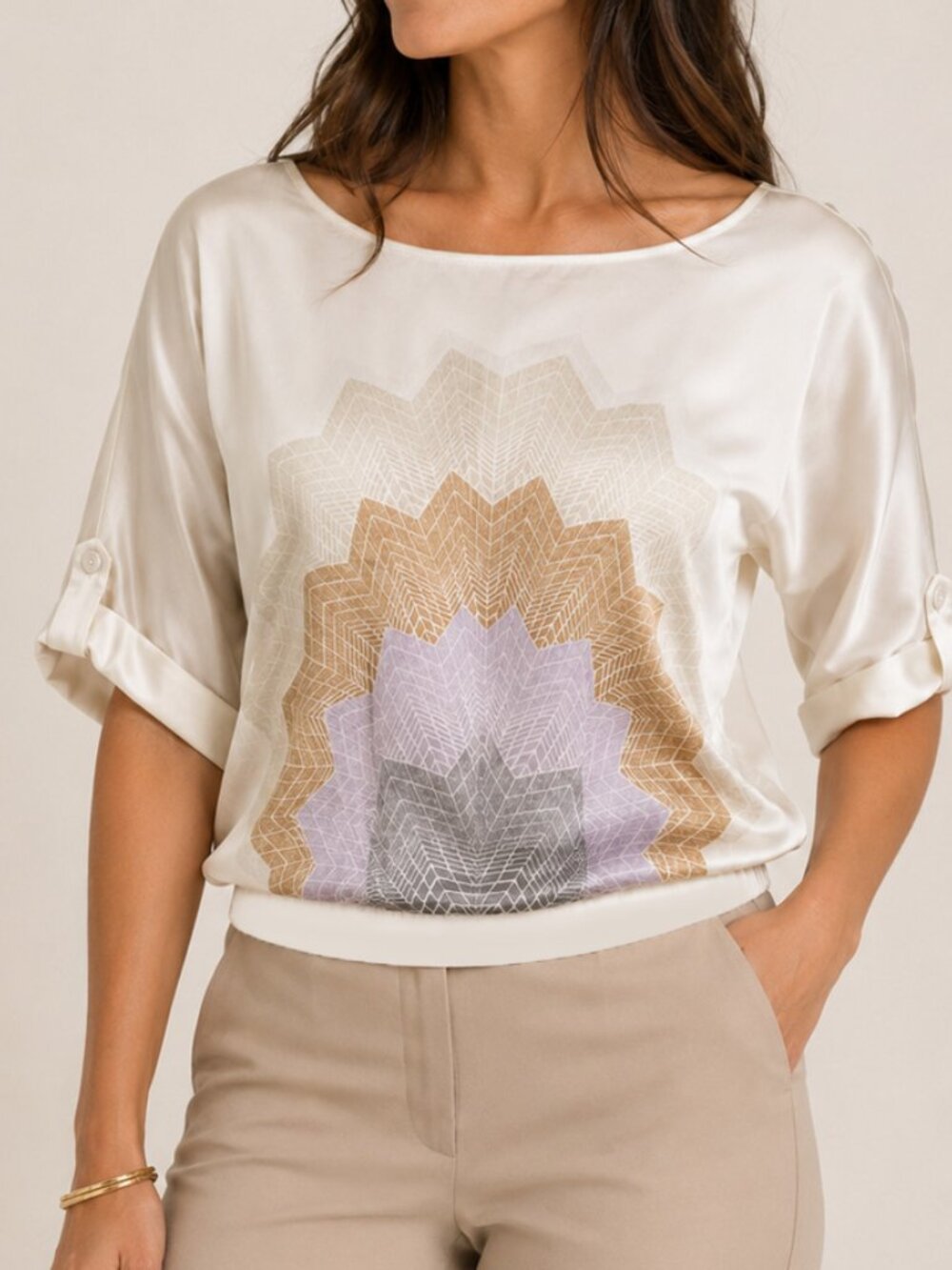 BCBG Max Azria Starburst Silk Blouse